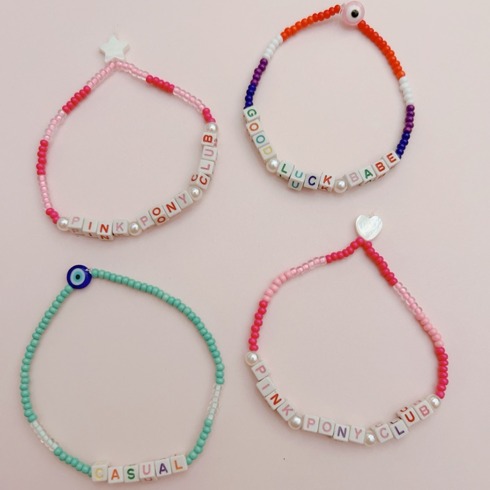 Chappell Roan Inspired Bracelets - Pink Pony Club, Casual, Good Luck Babe Pride